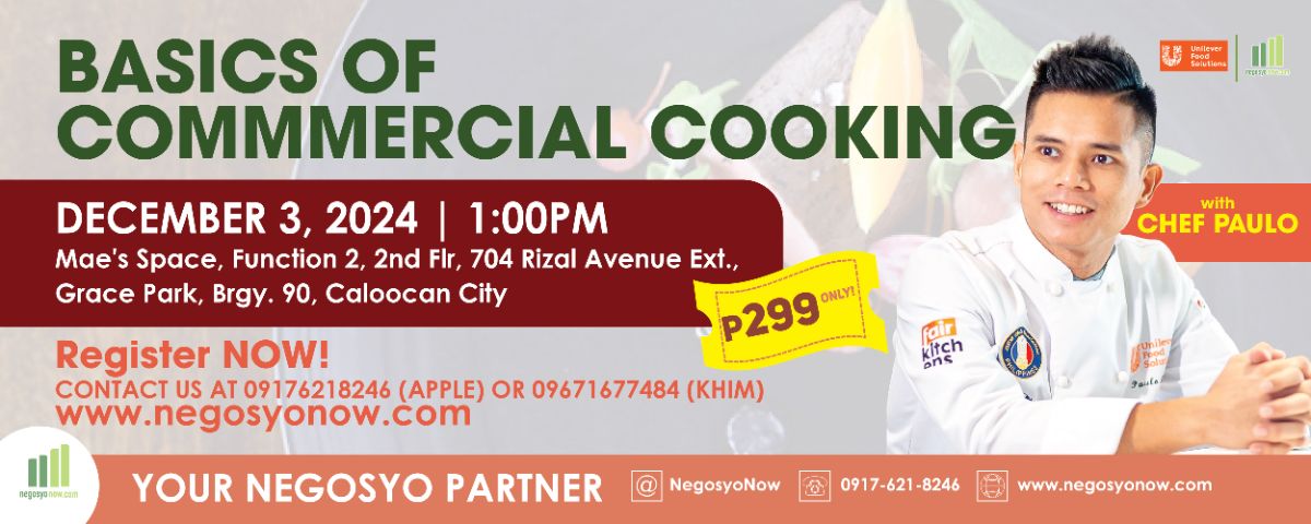 Basics of Commercial Cooking with Chef Paulo December 03,2024
